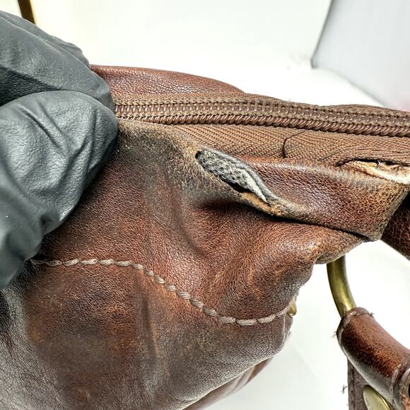 Fossil Purse Brown Leather Studded Should Bag Vintage Retro Western Country Boho - Picture 7 of 15